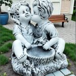 Statuetă copilași, gri patinat, model S87.