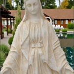 Statuetă fecioara Maria, galben antichizat, model S97.