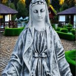 Statuetă fecioara Maria, gri antichizat, model S97.