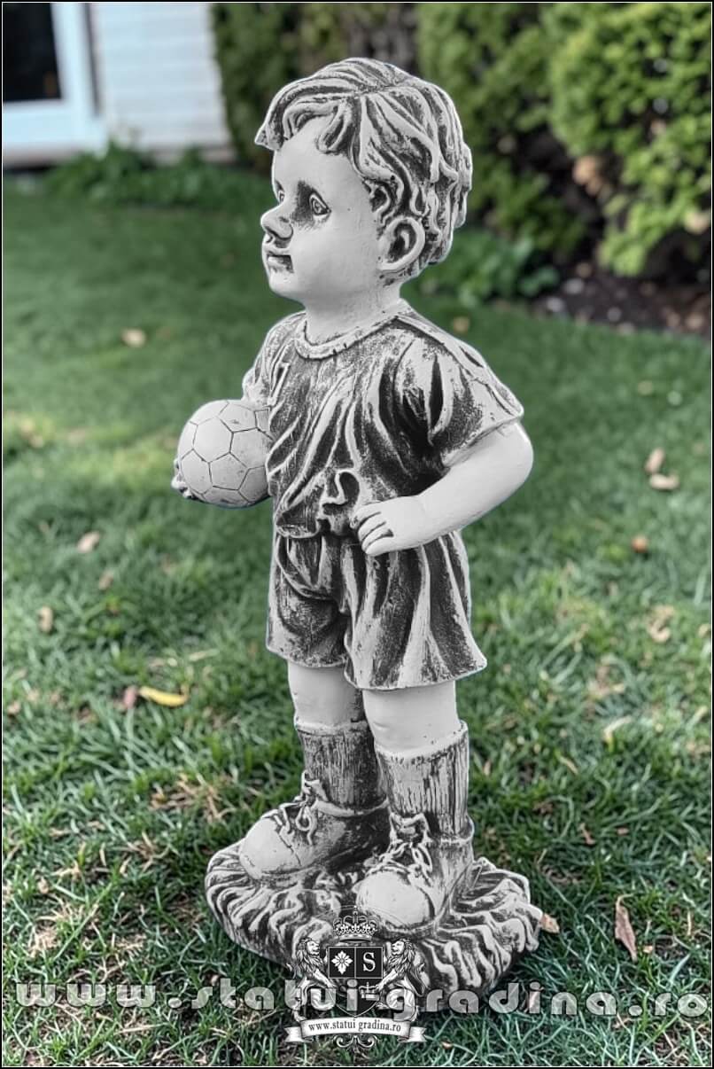 Statuetă fotbalist junior, gri antichizat, model S102. (3)