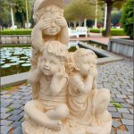 Statuetă legea tăcerii, galben patinat, model S86.