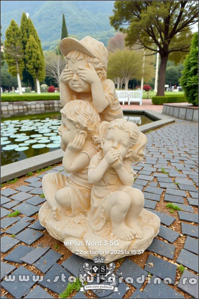 Statuetă legea tăcerii, galben patinat, model S86. (3)