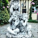 Statuetă legea tăcerii, gri patinat, model S86.