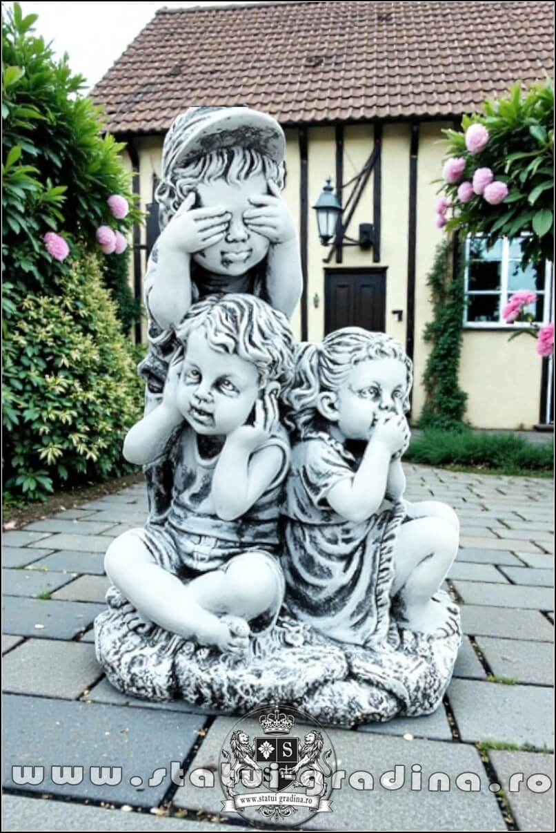 Statuetă legea tăcerii, gri patinat, model S86. (1)