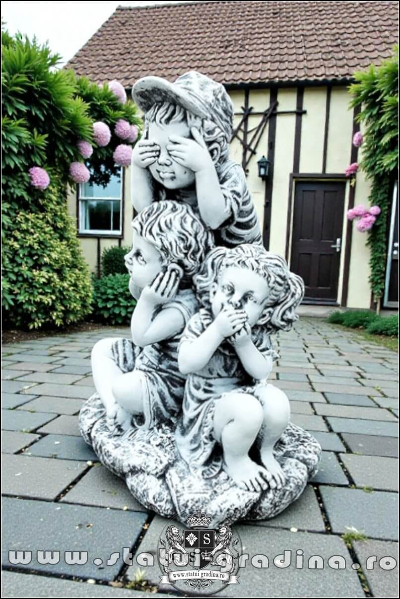 Statuetă legea tăcerii, gri patinat, model S86. (2)