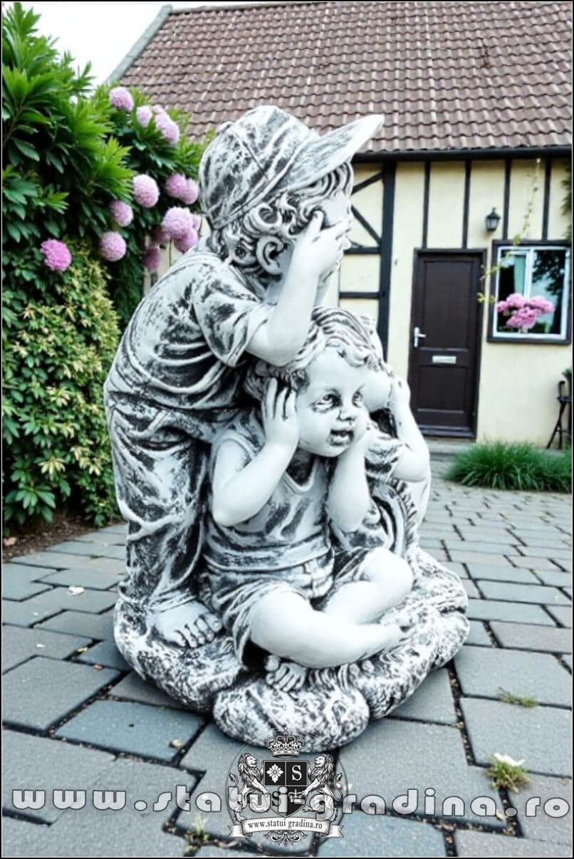 Statuetă legea tăcerii, gri patinat, model S86. (3)