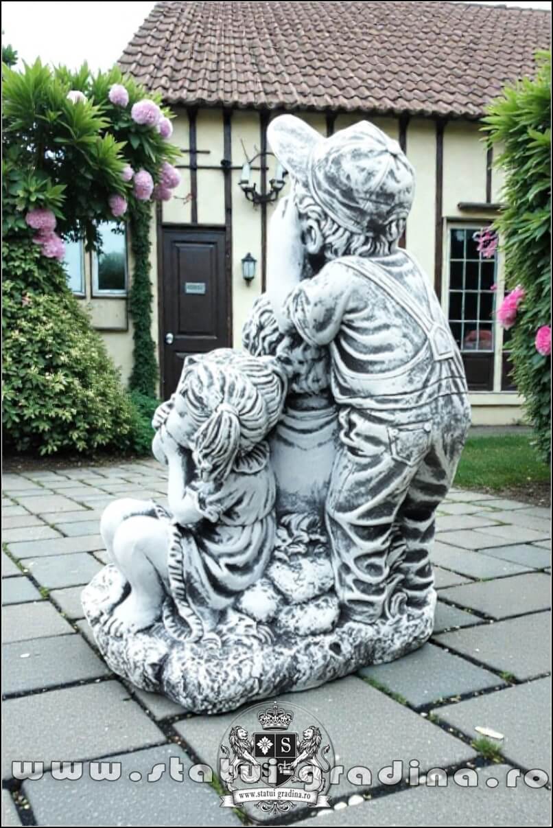 Statuetă legea tăcerii, gri patinat, model S86. (5)