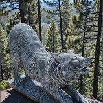 Statuetă lupoaică mare, gri antichizat, model S96.