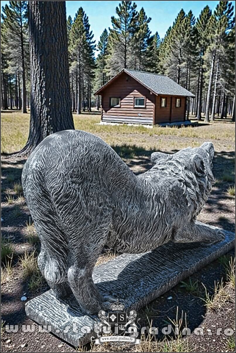 Statuetă lupoaică mare, gri antichizat, model S96. (5)