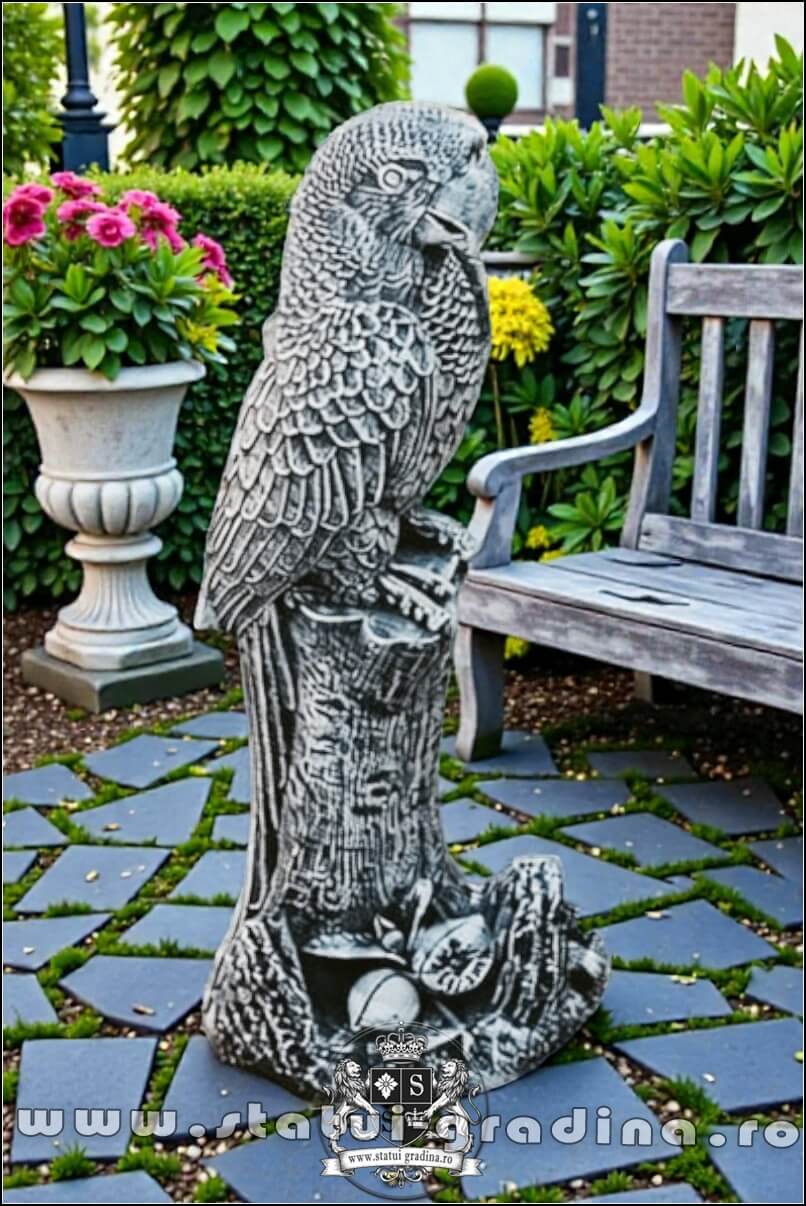 Statuetă papagal, gri patinat, model S79. (1)