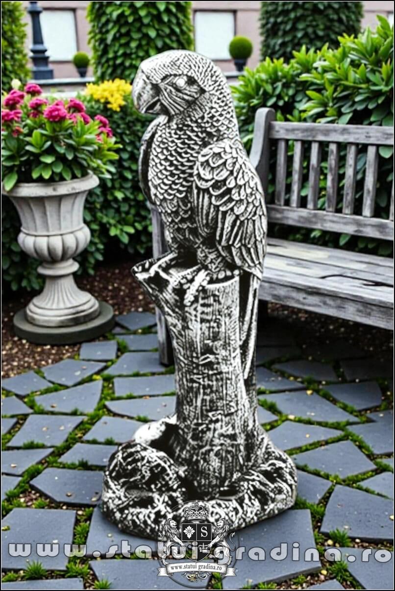 Statuetă papagal, gri patinat, model S79. (2)