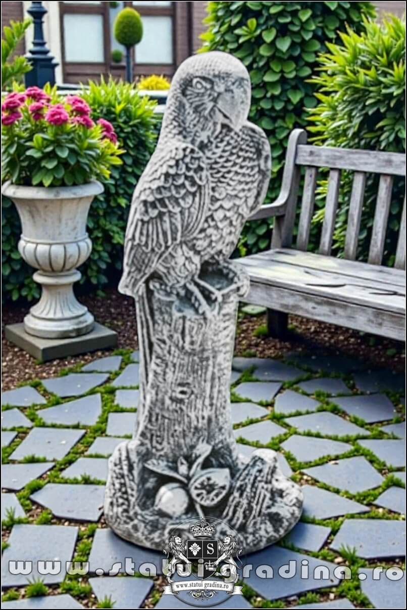 Statuetă papagal, gri patinat, model S79. (3)