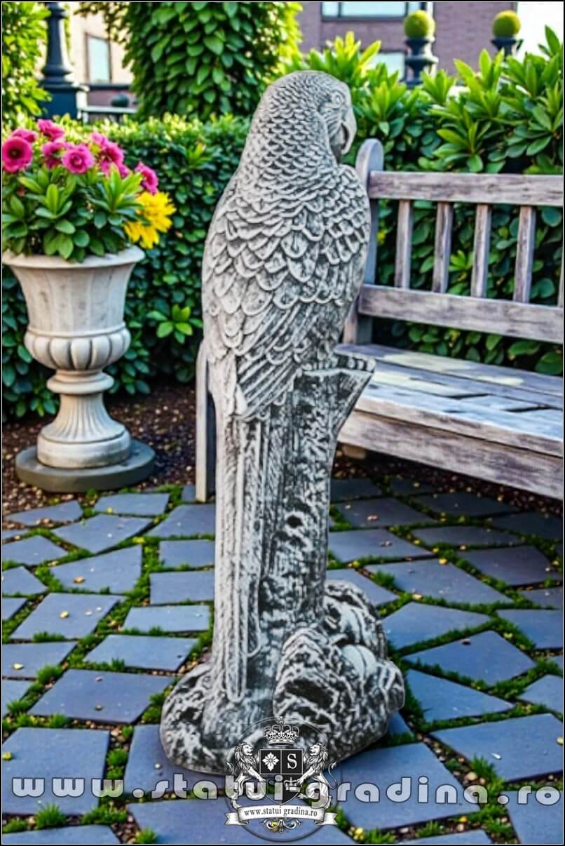 Statuetă papagal, gri patinat, model S79. (4)