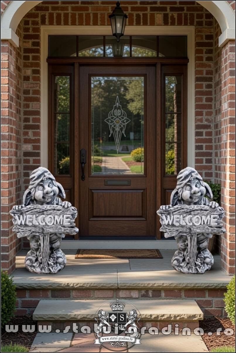 Statuetă pitic trol ''bun-venit'', din beton, model S68. (5)