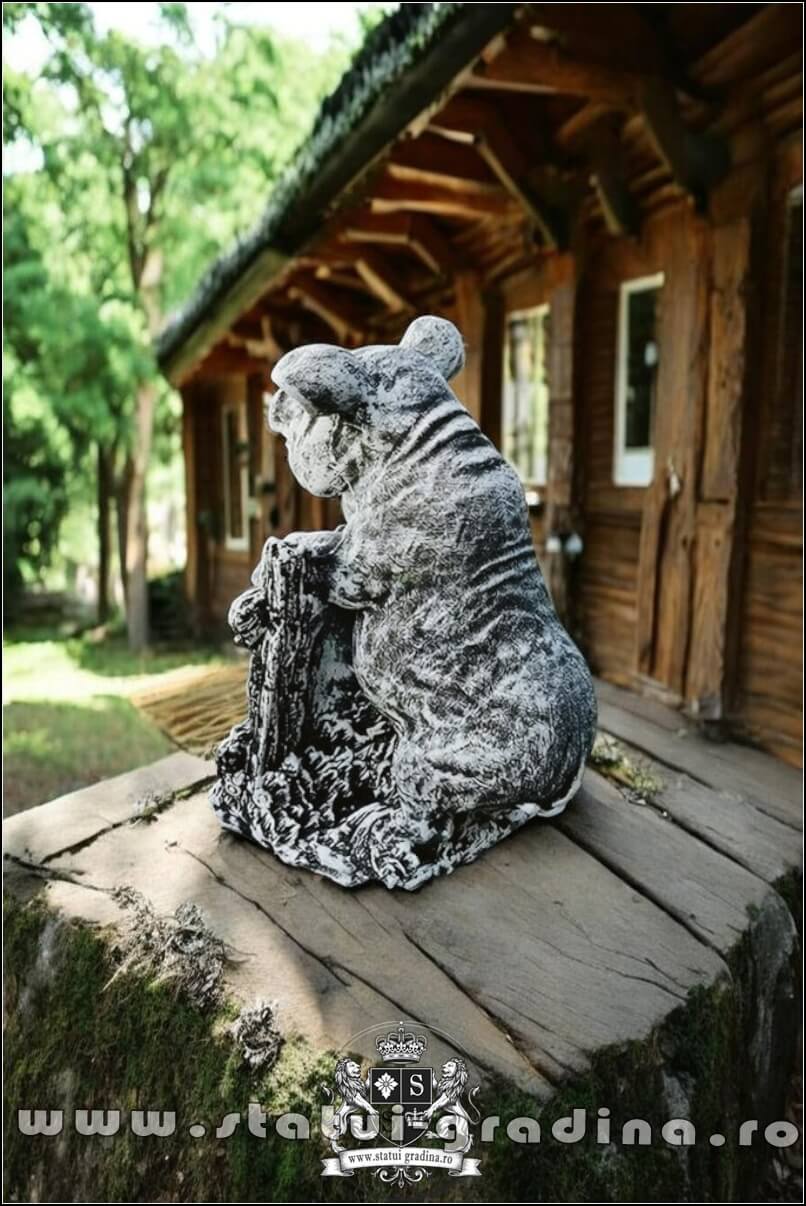 Statuetă porc mistrete, gri patinat, model S80. (4)