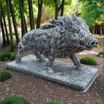 Statuetă porc mistrete, gri patinat, model S81.