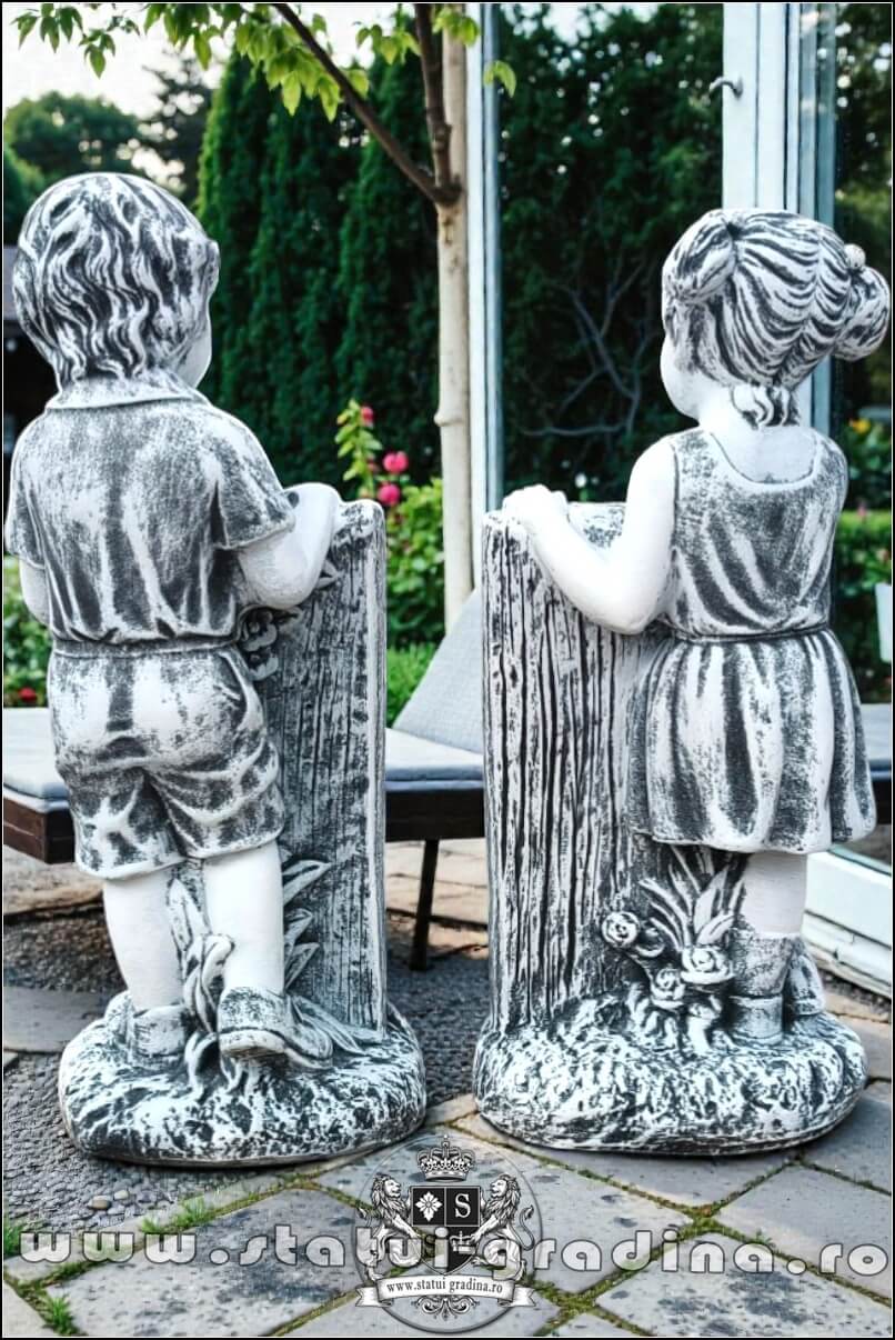 Statuetă set copii welcome, gri antichizat, model S100. (5)