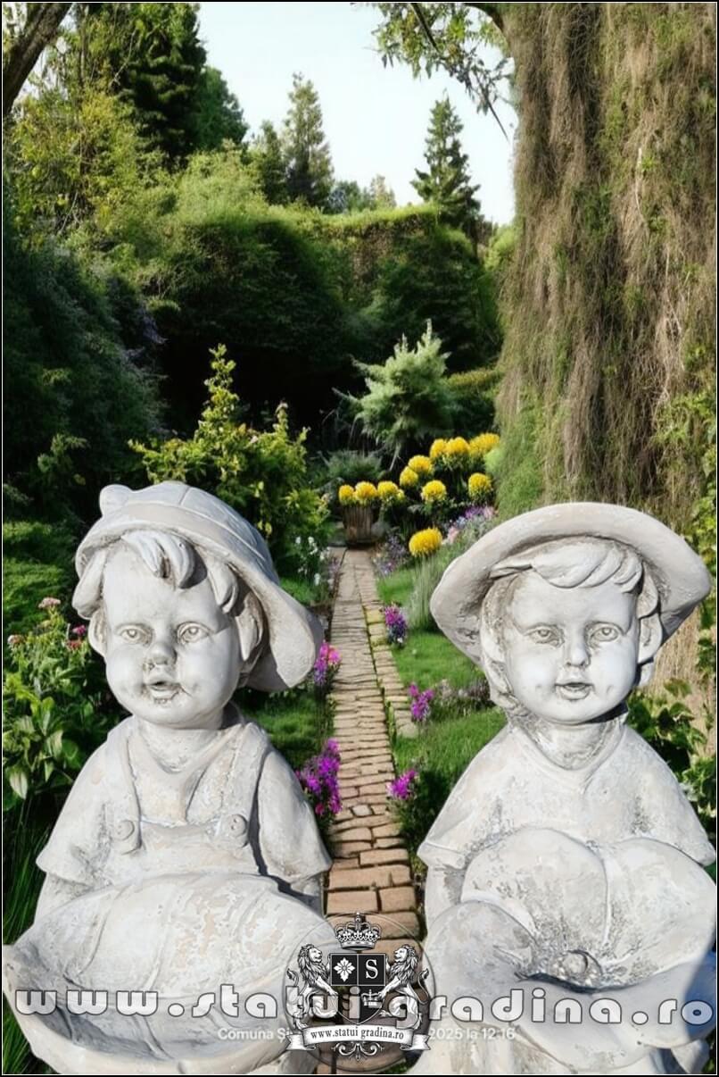 Statuete hrănitoare de păsări, gri antichizat, model S111. (2)