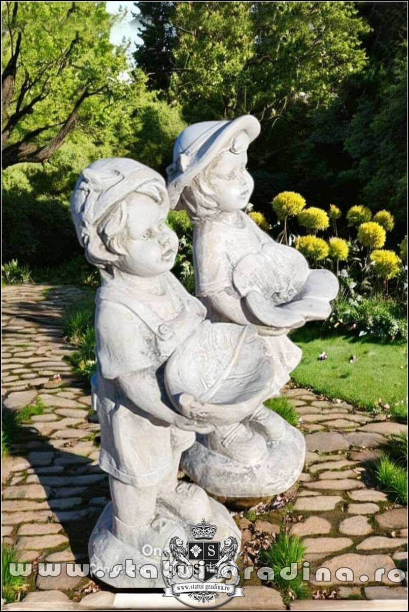 Statuete hrănitoare de păsări, gri antichizat, model S111. (3)