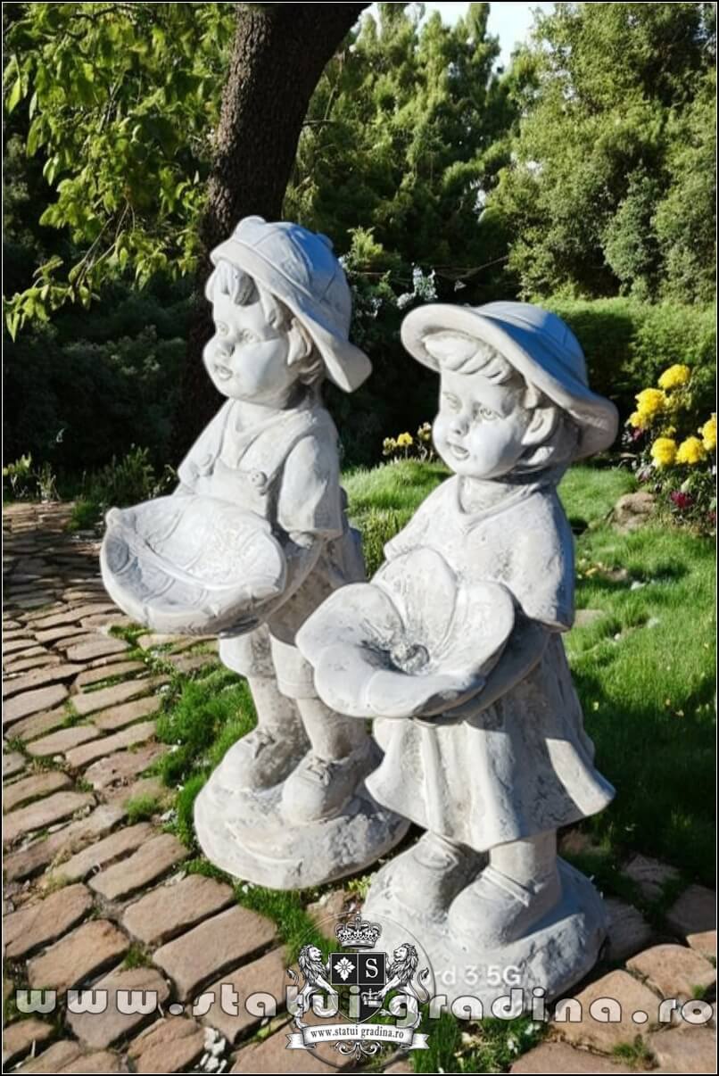 Statuete hrănitoare de păsări, gri antichizat, model S111. (4)