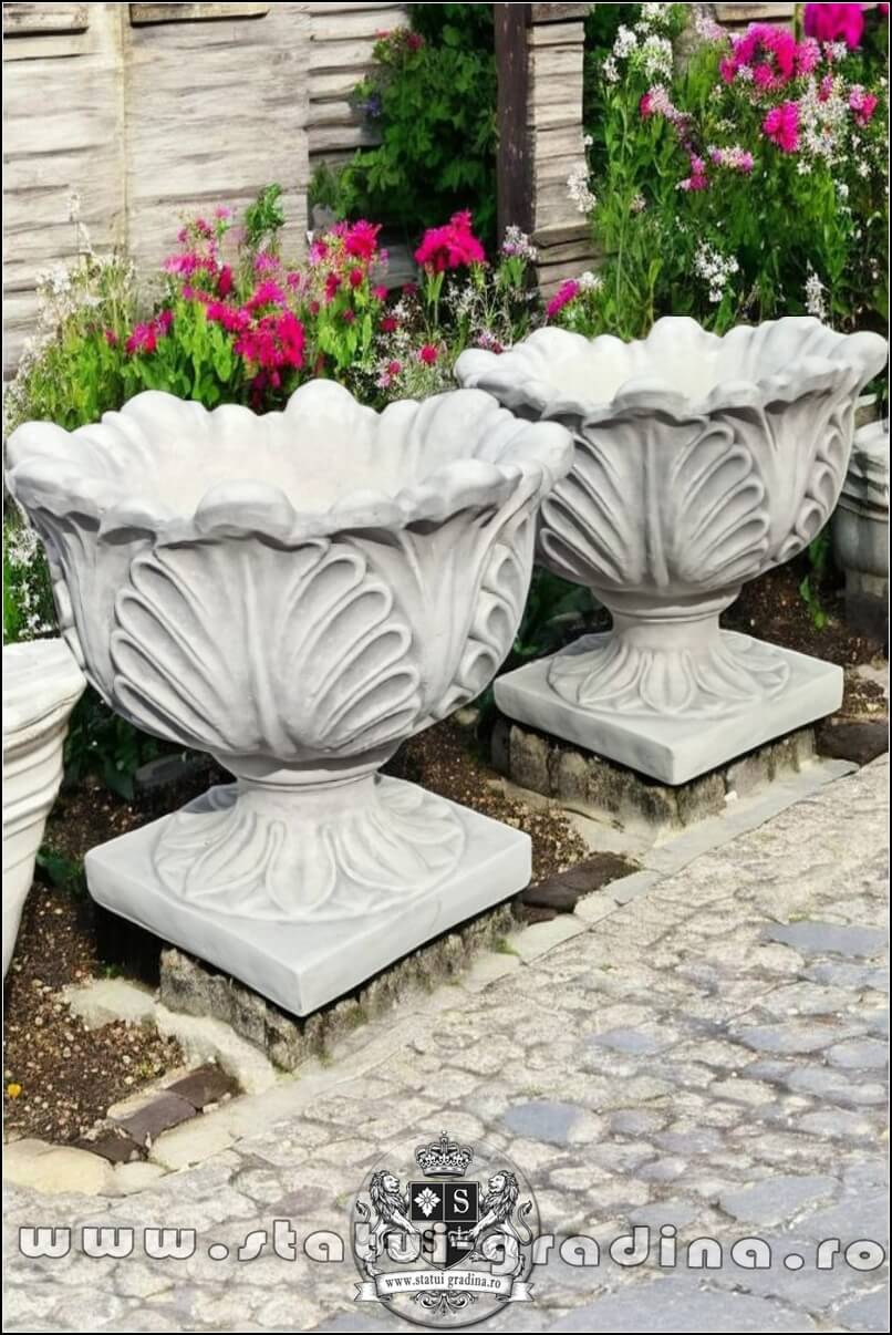 Vază ornament model lalea, gri patinat, model V9. (3)