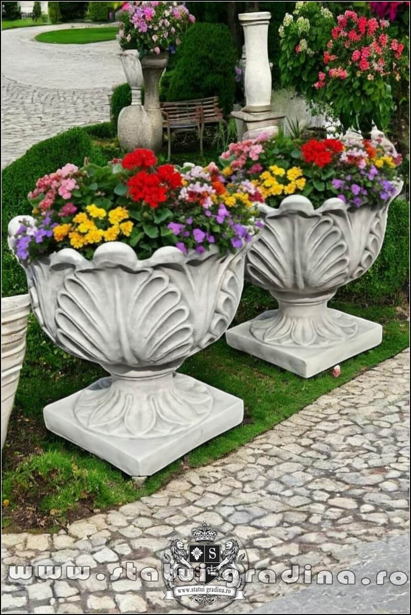 Vază ornament model lalea, gri patinat, model V9. (4)