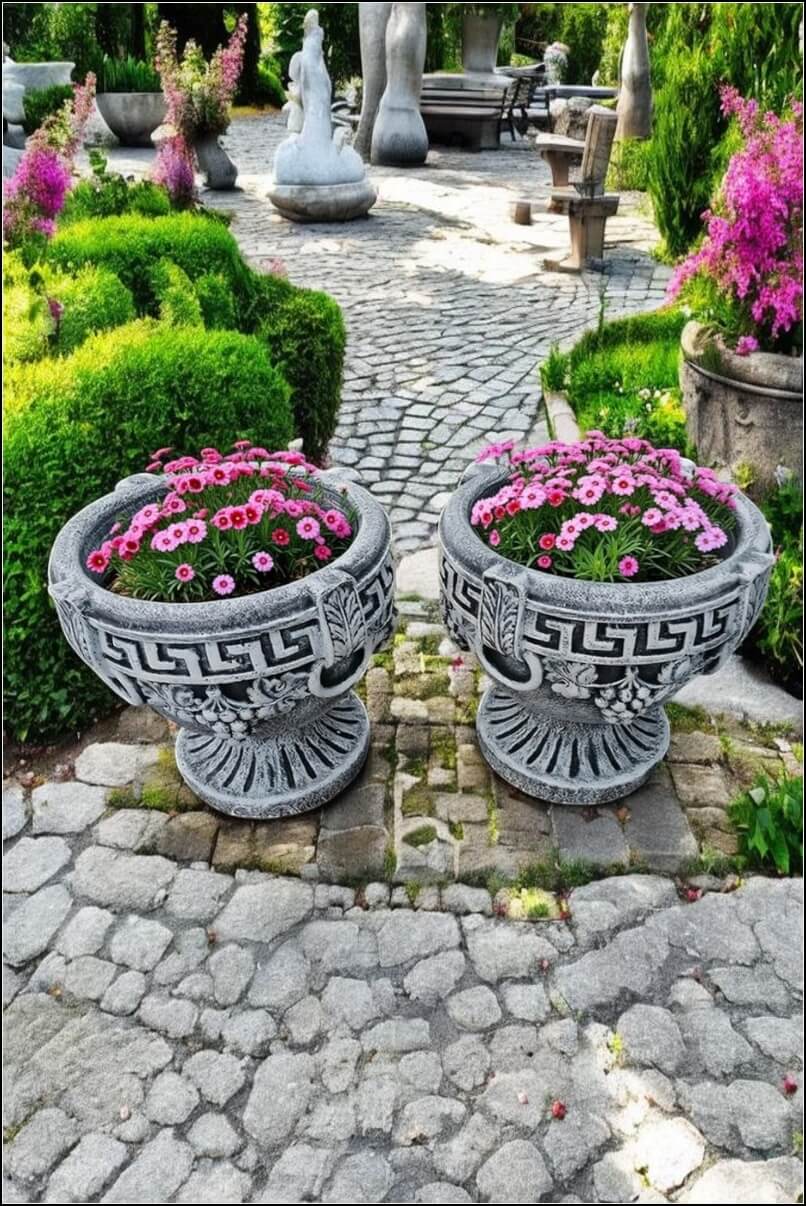 Vază ornament versace, gri patinat, model V8. (3)