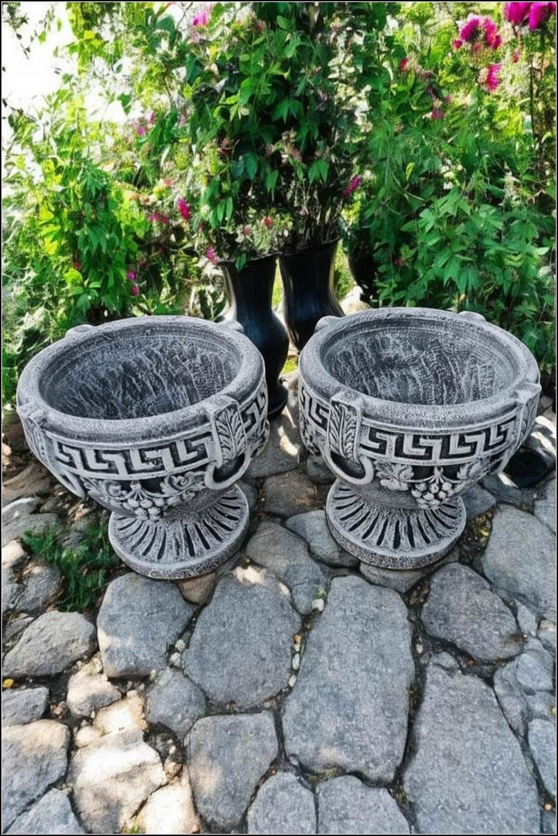 Vază ornament versace, gri patinat, model V8. (4)