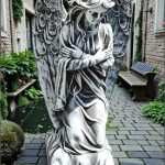 Statuetă îngeraș, gri patinat, model S59.