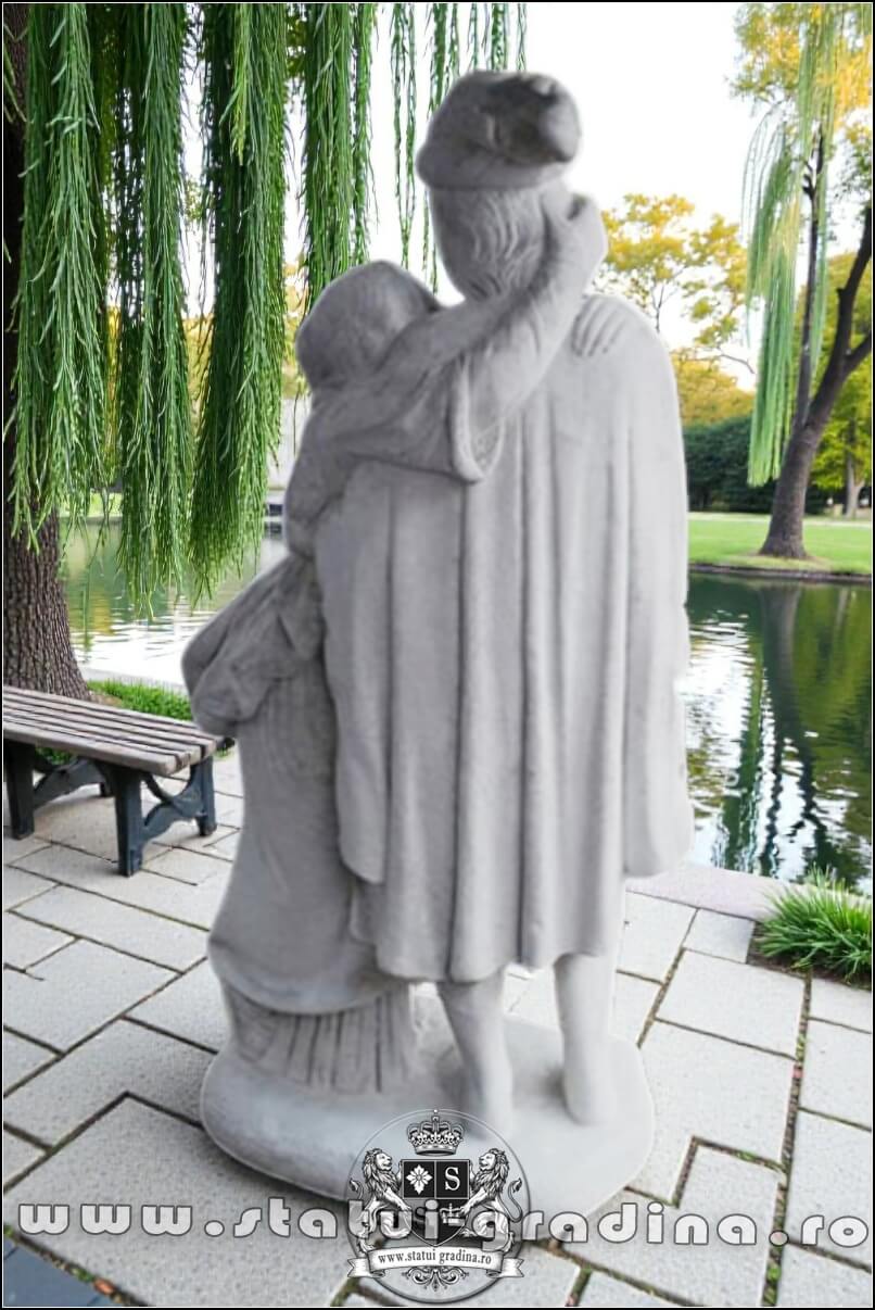 Statuetă Romeo și Julieta, alb marmorat, model S55. (4)