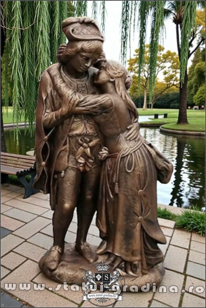 Statuetă Romeo și Julieta, arămiu patinat, model S55. (1)