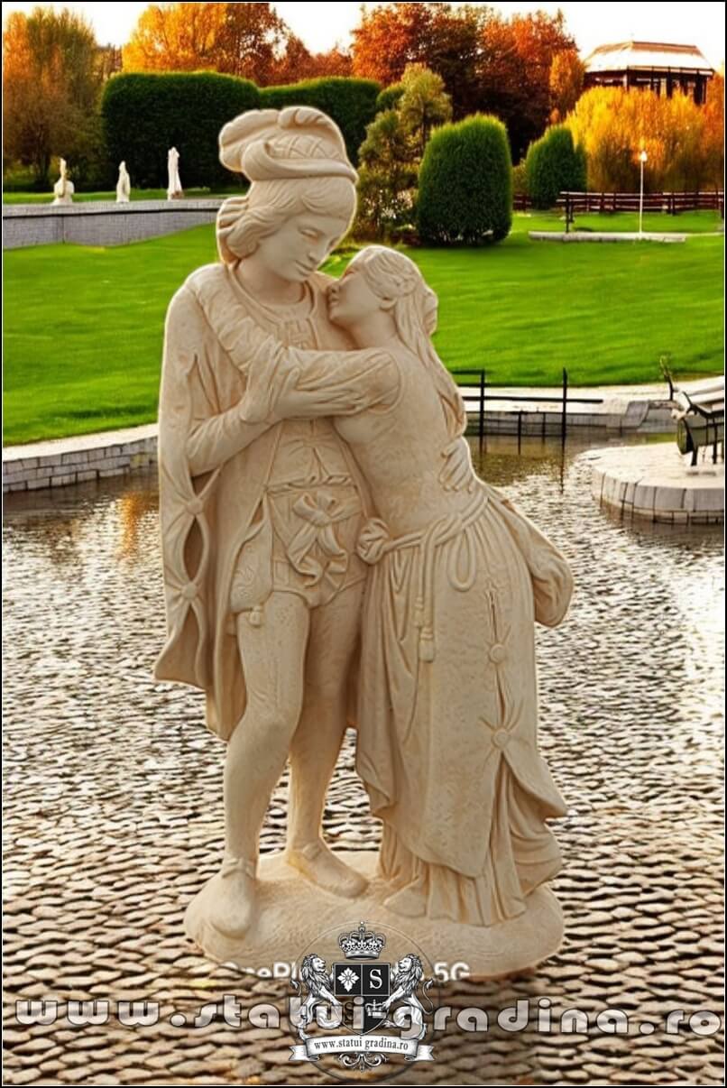 Statuetă Romeo și Julieta, galben patinat, model S55. (1)