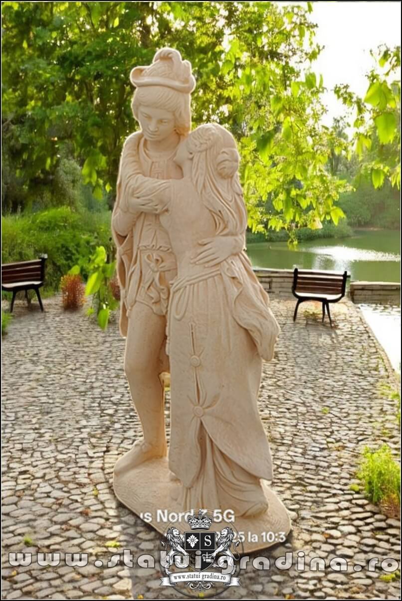 Statuetă Romeo și Julieta, galben patinat, model S55. (3)