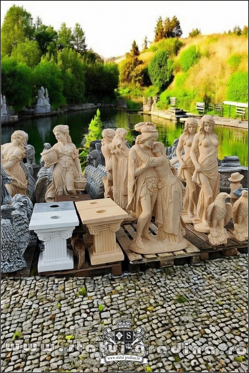 Statuetă Romeo și Julieta, galben patinat, model S55. (5)