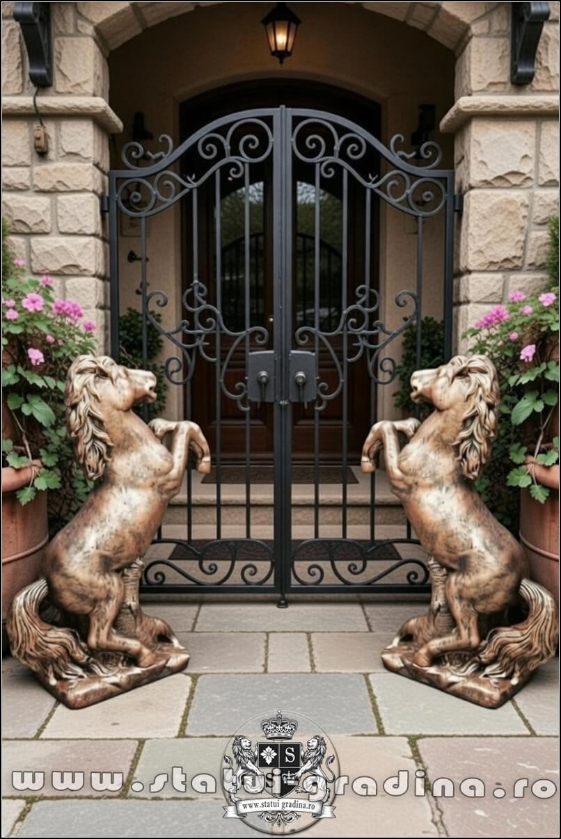 Statuetă căluț mare, arămiu patinat, model S37. (5)