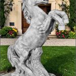 Statuetă căluț mare, gri patinat, model S37.