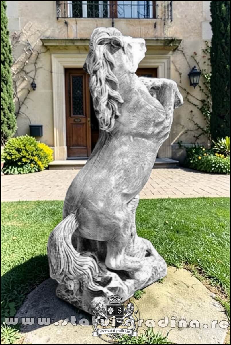 Statuetă căluț mare, gri patinat, model S37. (2)