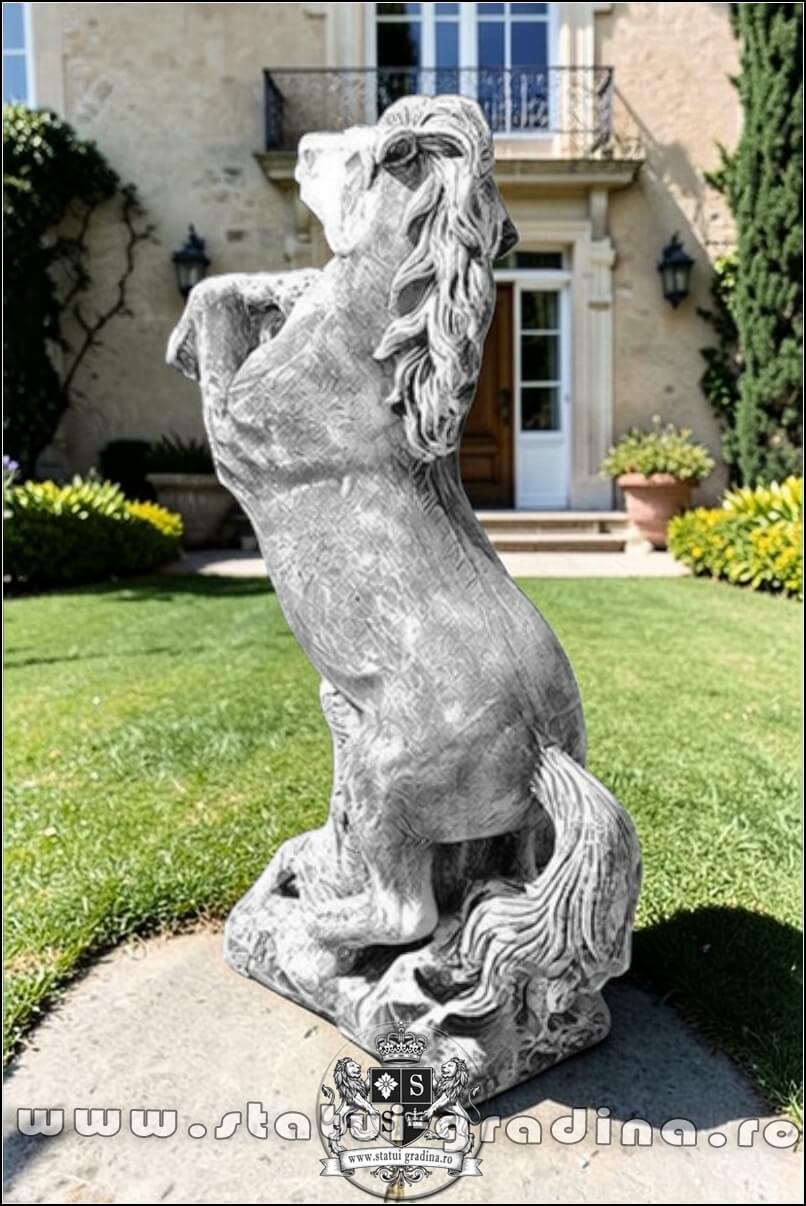 Statuetă căluț mare, gri patinat, model S37. (3)
