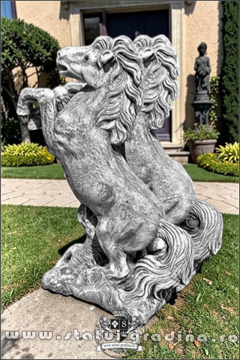 Statuetă căluț mare, gri patinat, model S37. (4)