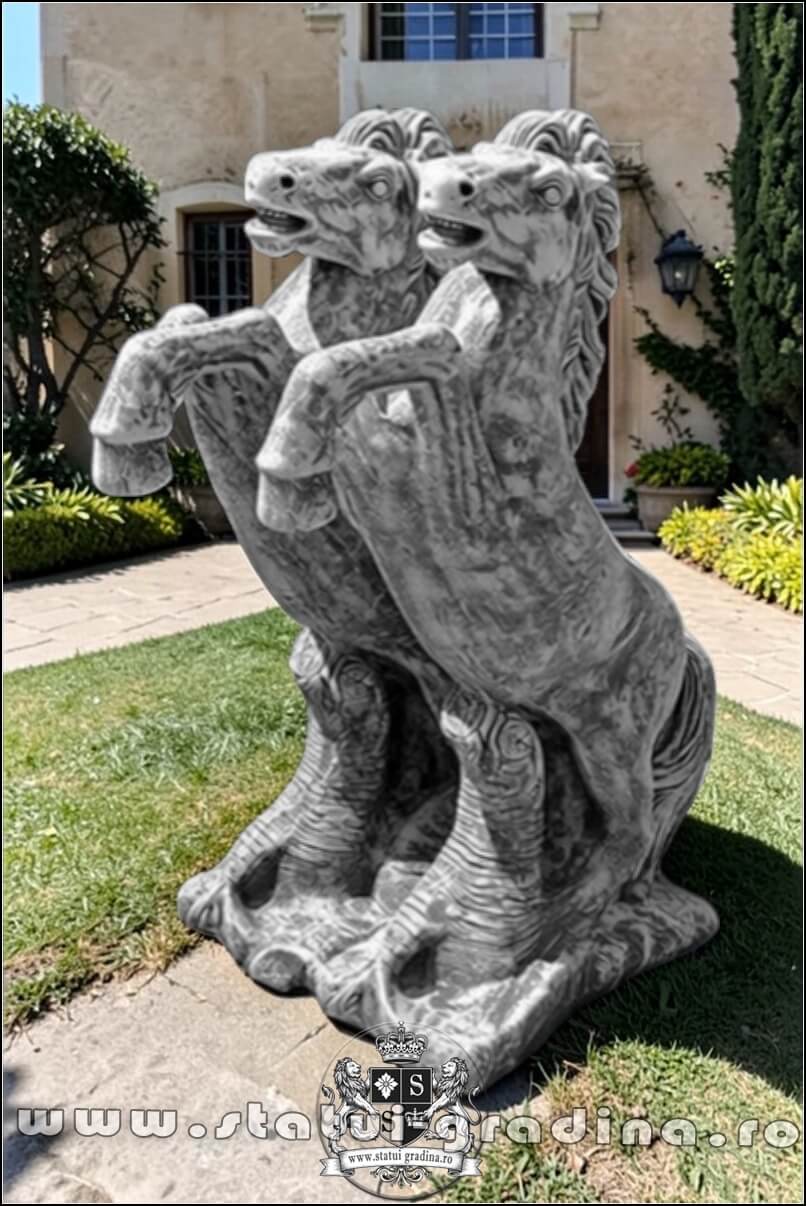Statuetă căluț mare, gri patinat, model S37. (5)