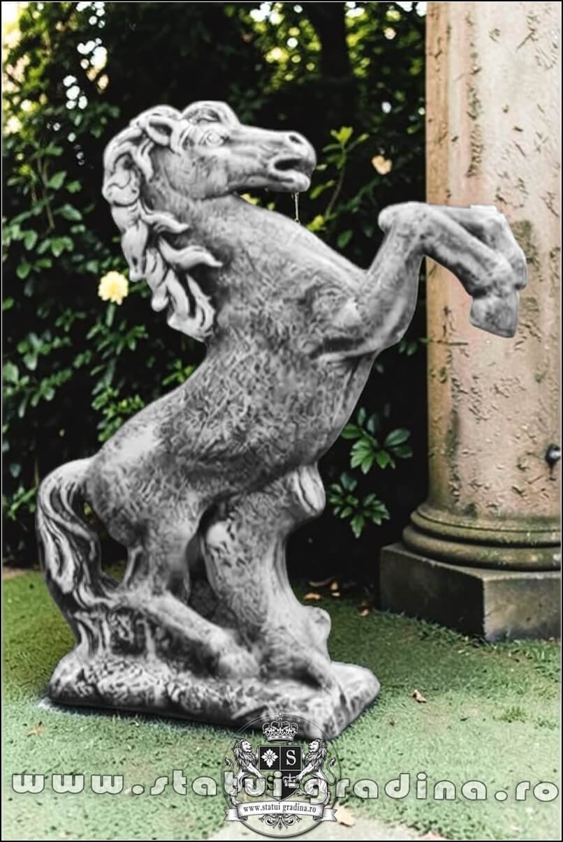 Statuetă căluț mediu, gri patinat, model S37 mediu. (1)