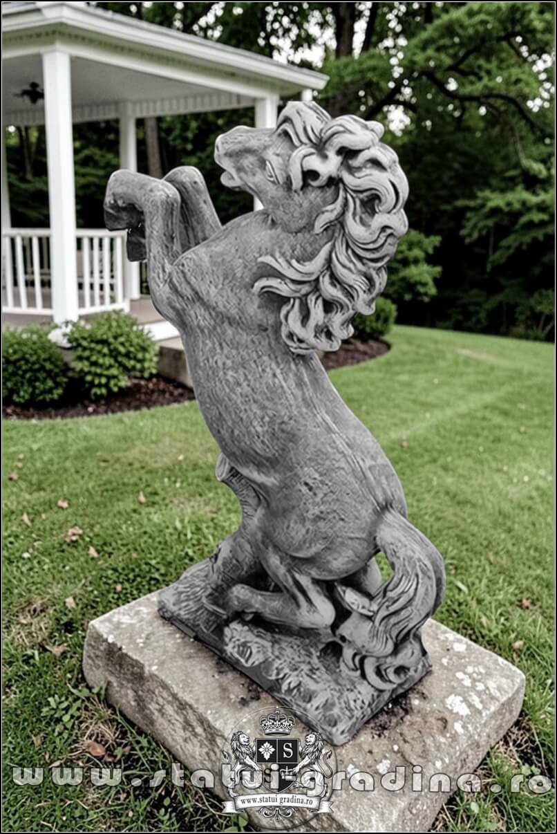 Statuetă căluț mediu, gri patinat, model S37 mediu. (3)