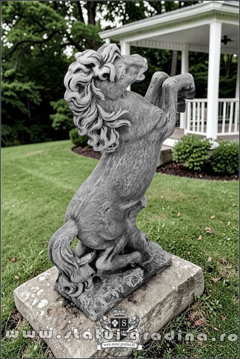 Statuetă căluț mediu, gri patinat, model S37 mediu. (4)