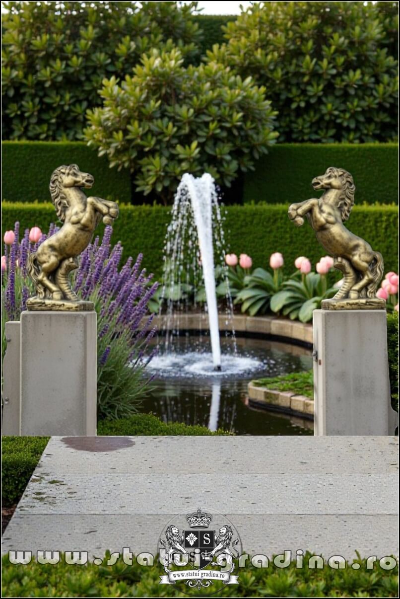 Statuetă căluț mic, auriu patinat, model S37. (5)