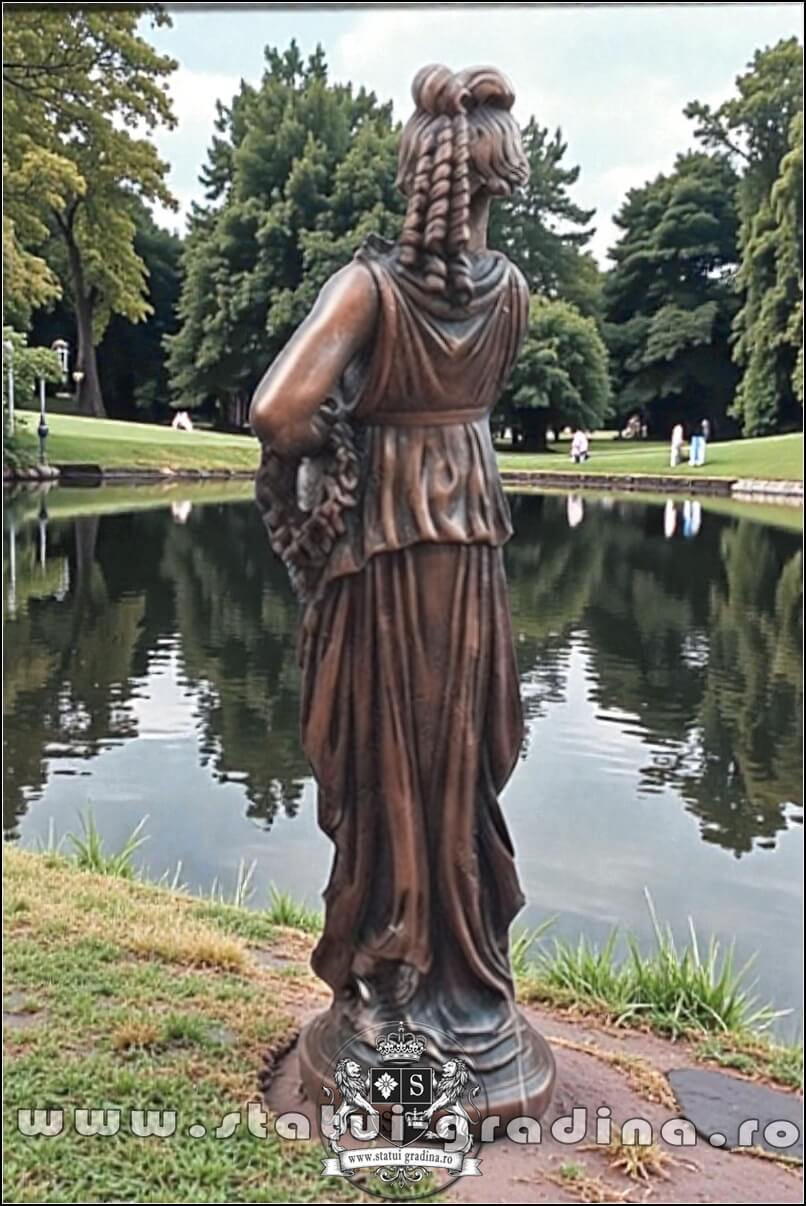 Statuetă domnița cu coroniță, arămiu patinat, model S44. (4)