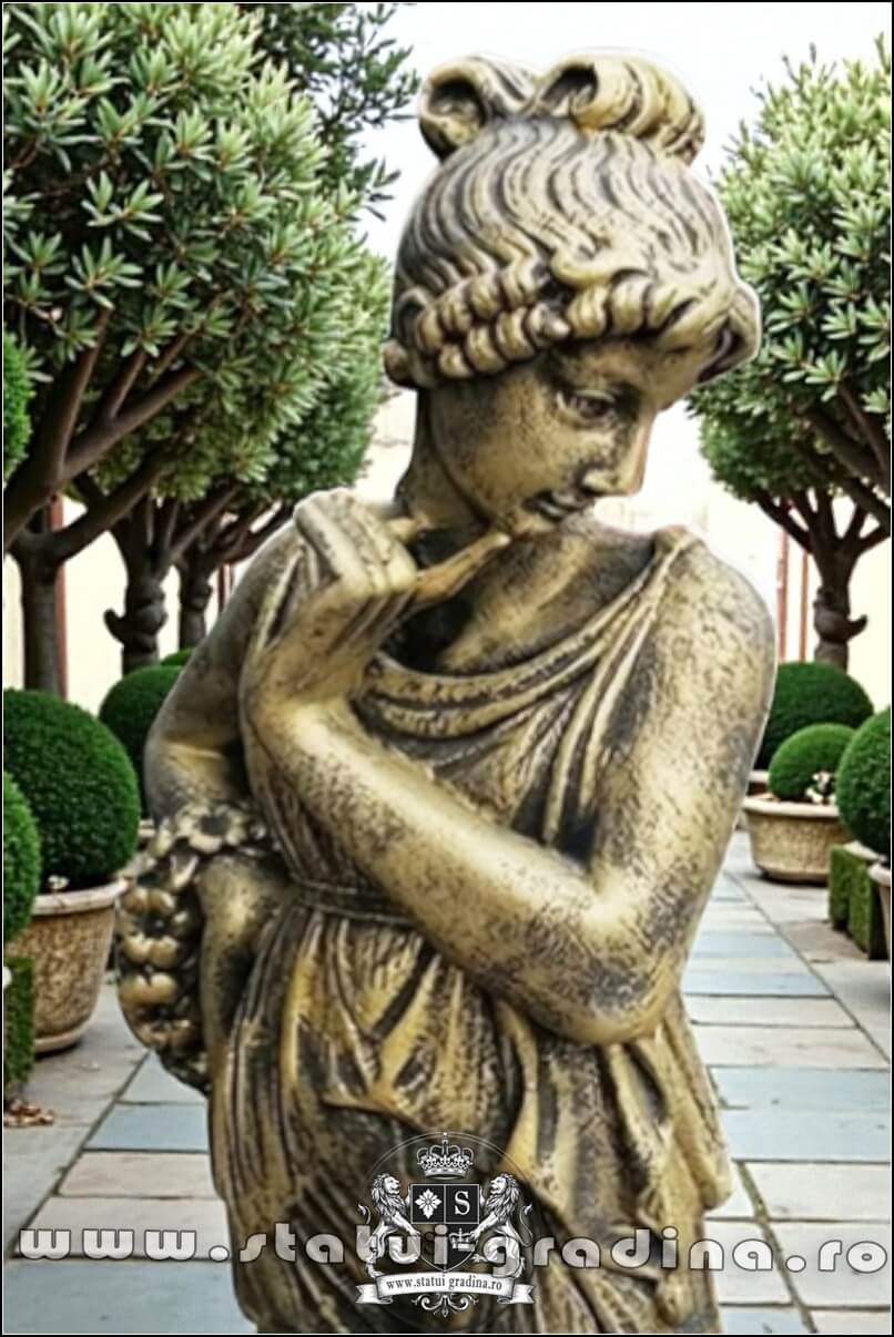 Statuetă domnița cu coroniță, auriu patinat, model S44. (2)