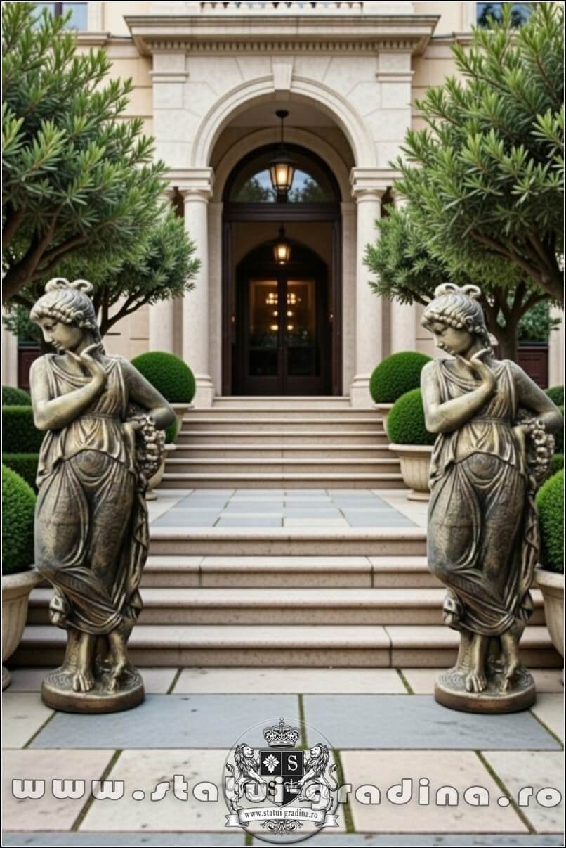 Statuetă domnița cu coroniță, auriu patinat, model S44. (5)