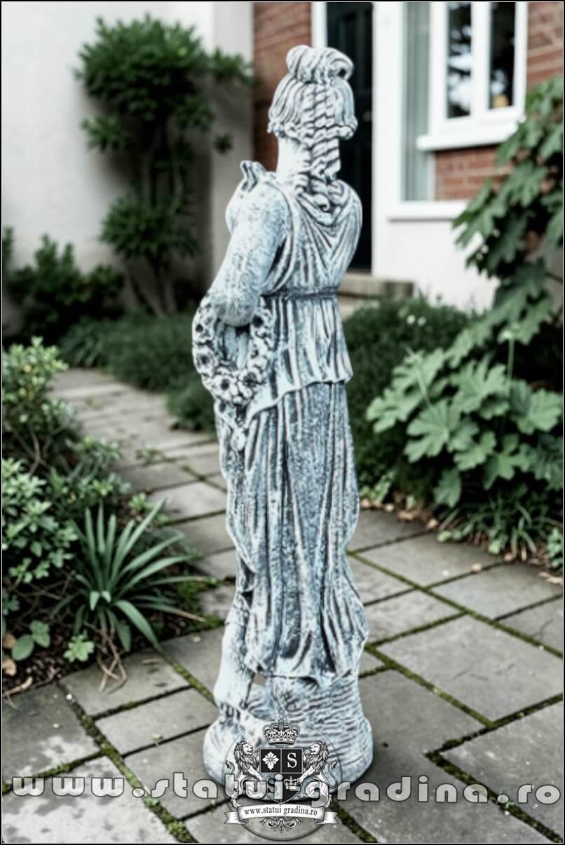 Statuetă domnița cu coroniță, gri patinat, model S44. (4)