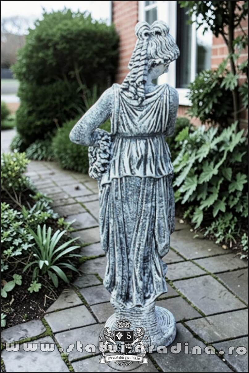 Statuetă domnița cu coroniță, gri patinat, model S44. (5)