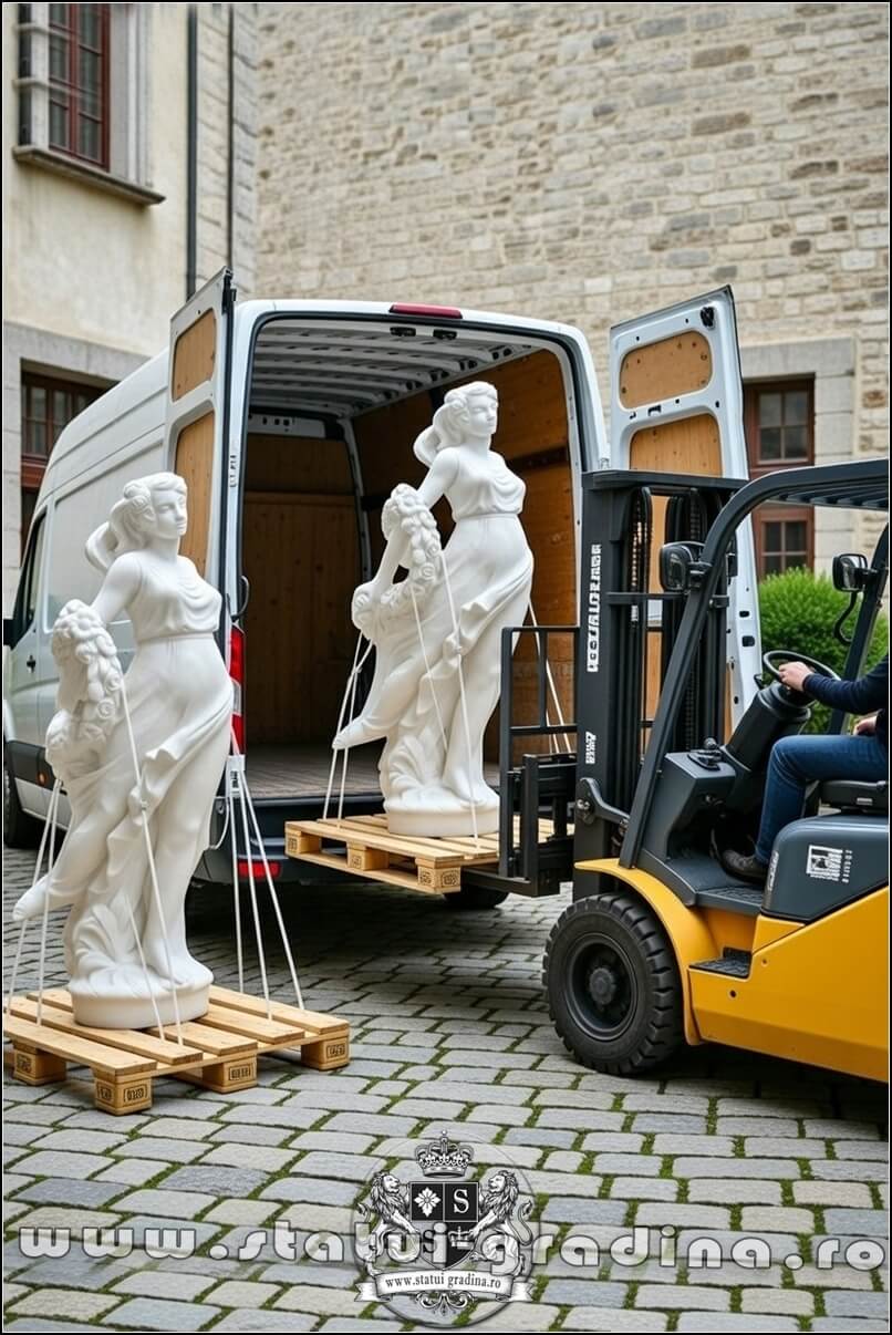 Statuetă domnița cu flori, alb marmorat, model S50. {1} (5)